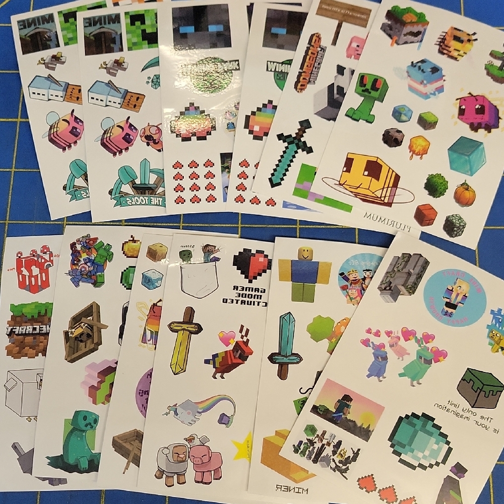 Minecraft Themed Sticker Set of 12 Sheets New In Package